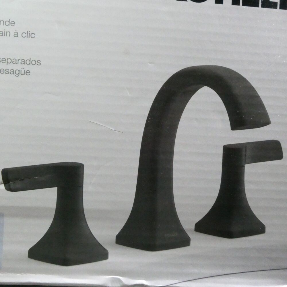 Kohler Riverly Widespread Bathroom Sink Faucet Matte Black | PR38330-4D-BL-A